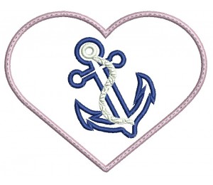 Stickdatei - Herz Anker Appli